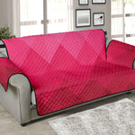 Pink Geometric Square Pattern Print Sofa Protector