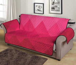 Pink Geometric Square Pattern Print Sofa Protector