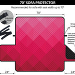 Pink Geometric Square Pattern Print Sofa Protector