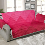 Pink Geometric Square Pattern Print Sofa Protector