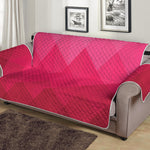 Pink Geometric Square Pattern Print Sofa Protector