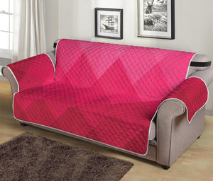 Pink Geometric Square Pattern Print Sofa Protector