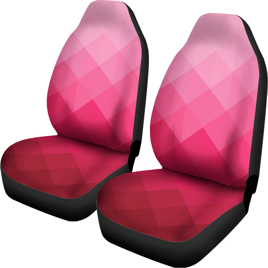 Pink Geometric Square Pattern Print Universal Fit Car Seat Covers