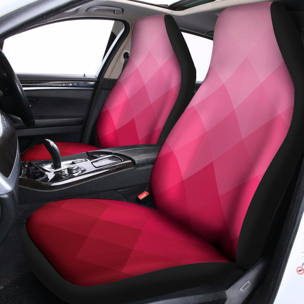 Pink Geometric Square Pattern Print Universal Fit Car Seat Covers
