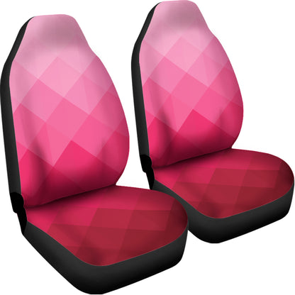 Pink Geometric Square Pattern Print Universal Fit Car Seat Covers