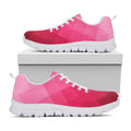 Pink Geometric Square Pattern Print White Running Shoes
