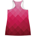 Pink Geometric Square Pattern Print Women's Racerback Tank Top
