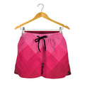 Pink Geometric Square Pattern Print Women's Shorts