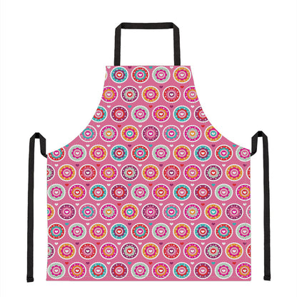 Pink Girly Flower Pattern Print Apron