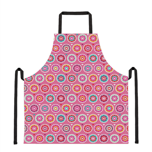 Pink Girly Flower Pattern Print Apron