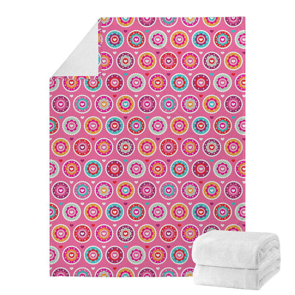 Pink Girly Flower Pattern Print Blanket