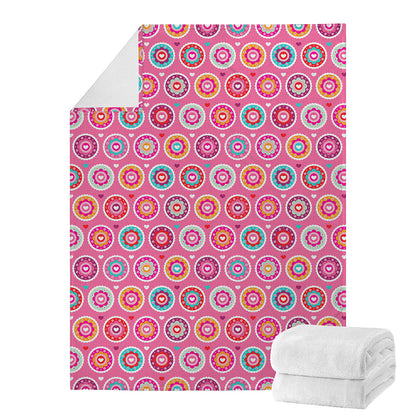Pink Girly Flower Pattern Print Blanket