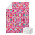 Pink Girly Flower Pattern Print Blanket