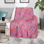 Pink Girly Flower Pattern Print Blanket