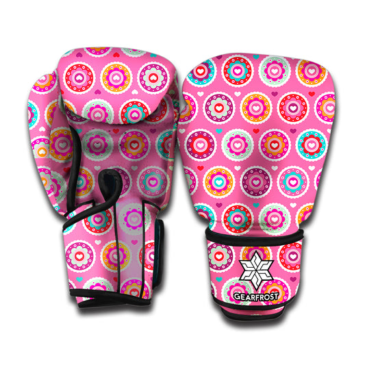 Pink Girly Flower Pattern Print Boxing Gloves