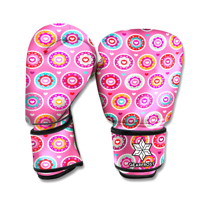 Pink Girly Flower Pattern Print Boxing Gloves