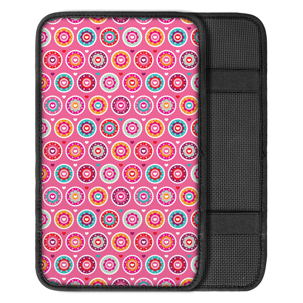 Pink Girly Flower Pattern Print Car Center Console Cover