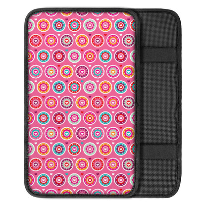 Pink Girly Flower Pattern Print Car Center Console Cover