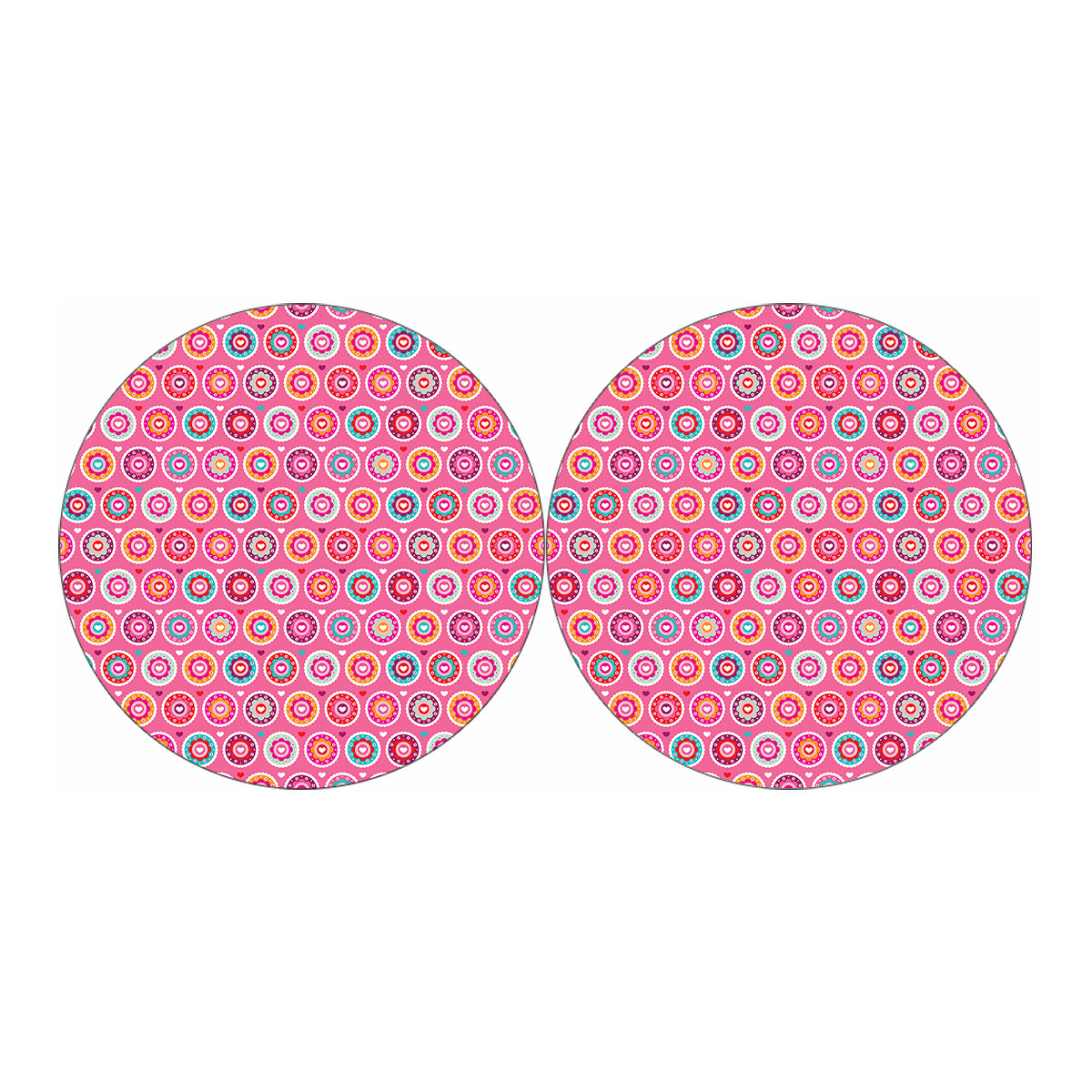 Pink Girly Flower Pattern Print Car Coasters