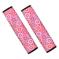Pink Girly Flower Pattern Print Car Seat Belt Covers