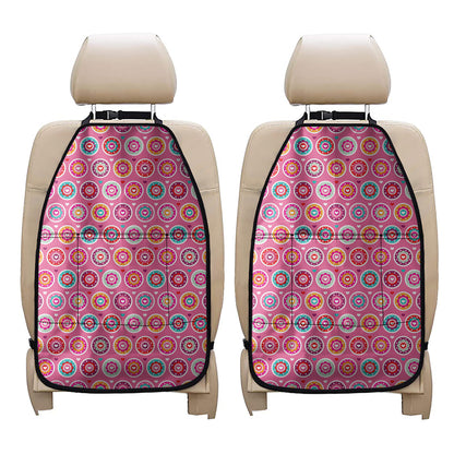 Pink Girly Flower Pattern Print Car Seat Organizers