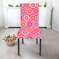 Pink Girly Flower Pattern Print Dining Chair Slipcover