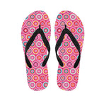 Pink Girly Flower Pattern Print Flip Flops