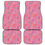 Pink Girly Flower Pattern Print Front and Back Car Floor Mats