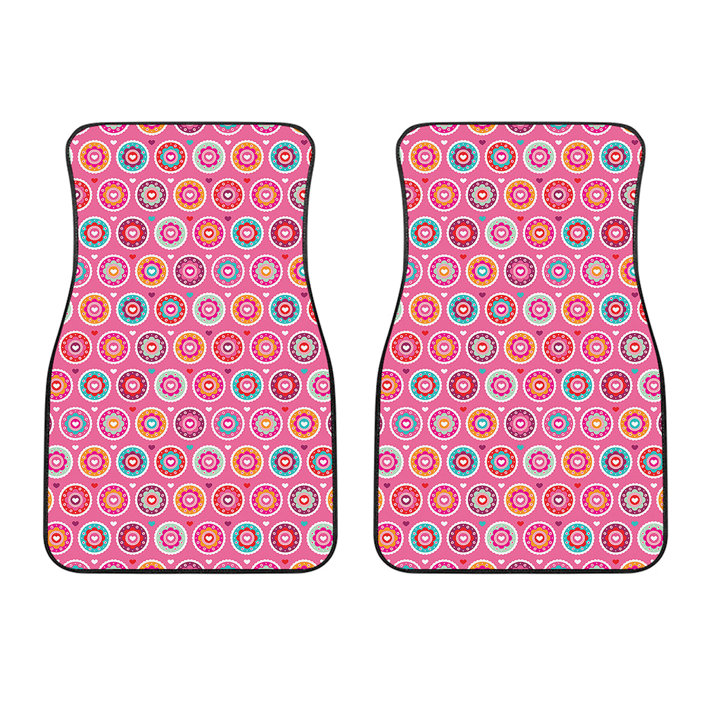 Pink Girly Flower Pattern Print Front Car Floor Mats