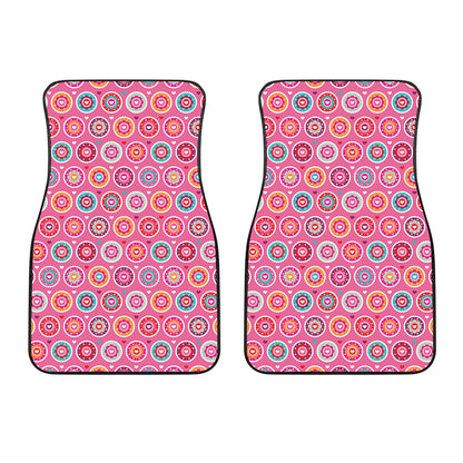 Pink Girly Flower Pattern Print Front Car Floor Mats