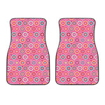 Pink Girly Flower Pattern Print Front Car Floor Mats