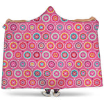 Pink Girly Flower Pattern Print Hooded Blanket