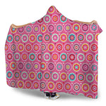 Pink Girly Flower Pattern Print Hooded Blanket
