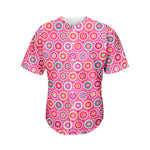 Pink Girly Flower Pattern Print Men's Baseball Jersey