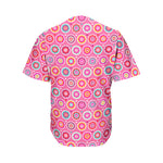 Pink Girly Flower Pattern Print Men's Baseball Jersey