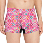 Pink Girly Flower Pattern Print Men's Boxer Briefs
