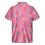 Pink Girly Flower Pattern Print Men's Short Sleeve Shirt