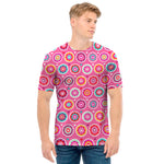Pink Girly Flower Pattern Print Men's T-Shirt