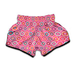 Pink Girly Flower Pattern Print Muay Thai Boxing Shorts