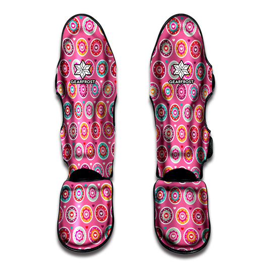 Pink Girly Flower Pattern Print Muay Thai Shin Guard