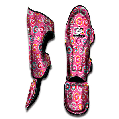 Pink Girly Flower Pattern Print Muay Thai Shin Guard
