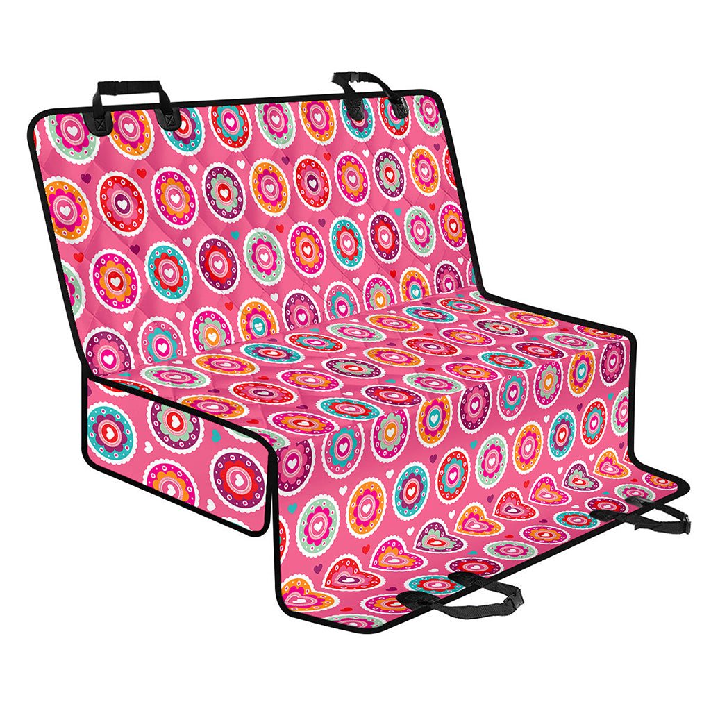 Pink Girly Flower Pattern Print Pet Car Back Seat Cover