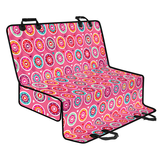 Pink Girly Flower Pattern Print Pet Car Back Seat Cover