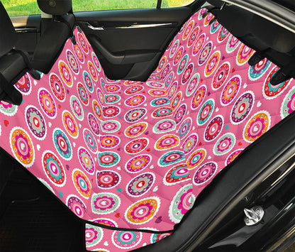 Pink Girly Flower Pattern Print Pet Car Back Seat Cover