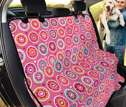 Pink Girly Flower Pattern Print Pet Car Back Seat Cover