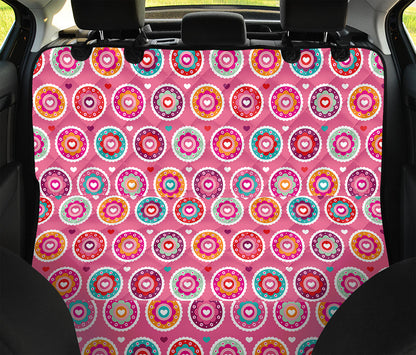 Pink Girly Flower Pattern Print Pet Car Back Seat Cover