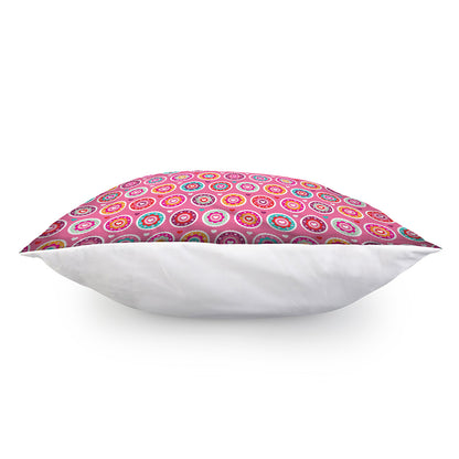Pink Girly Flower Pattern Print Pillow Cover