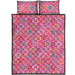Pink Girly Flower Pattern Print Quilt Bed Set