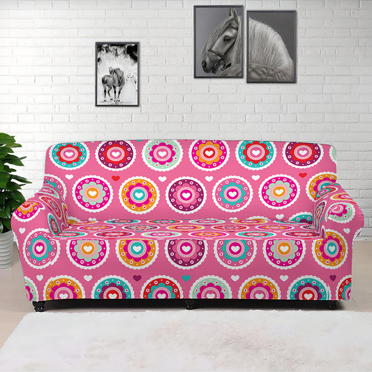 Pink Girly Flower Pattern Print Sofa Cover