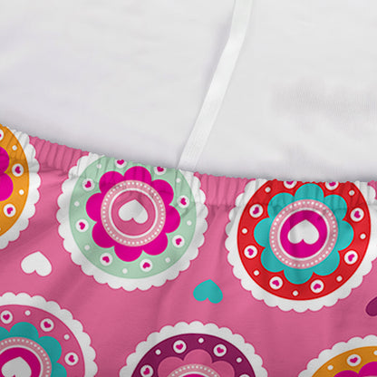 Pink Girly Flower Pattern Print Sofa Cover